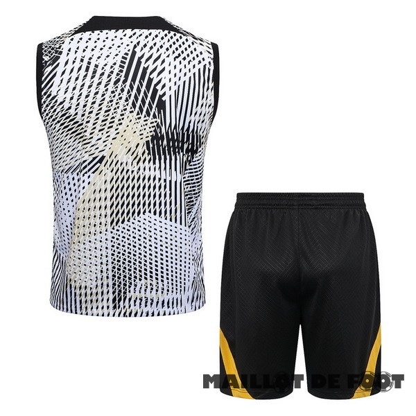 Foot Maillot Pas Cher Entrainement Sans Manches Ensemble Complet Chelsea 2023 2024 Jaune I Noir