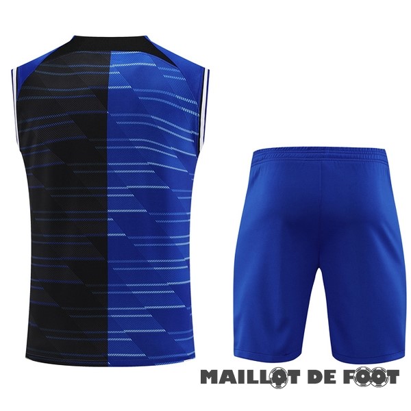 Foot Maillot Pas Cher Entrainement Sans Manches Ensemble Complet Inter Milán 2023 2024 Bleu I Noir