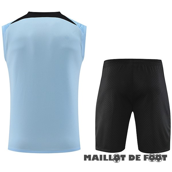 Foot Maillot Pas Cher Entrainement Sans Manches Ensemble Complet Inter Milán 2023 2024 Bleu Noir