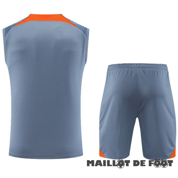 Foot Maillot Pas Cher Entrainement Sans Manches Ensemble Complet Inter Milán 2023 2024 Gris