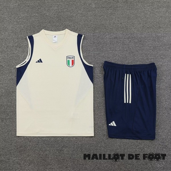 Foot Maillot Pas Cher Entrainement Sans Manches Ensemble Complet Italie 2023 Jaune Bleu