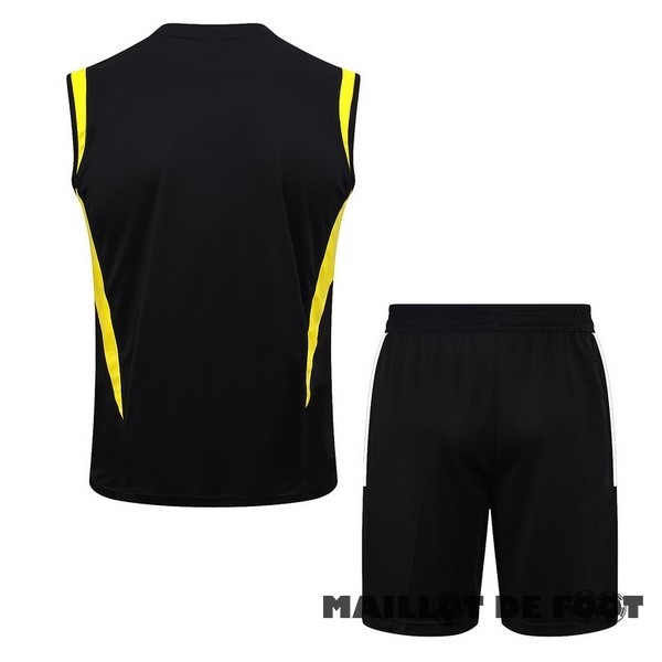 Foot Maillot Pas Cher Entrainement Sans Manches Ensemble Complet Juventus 2023 2024 Noir Jaune