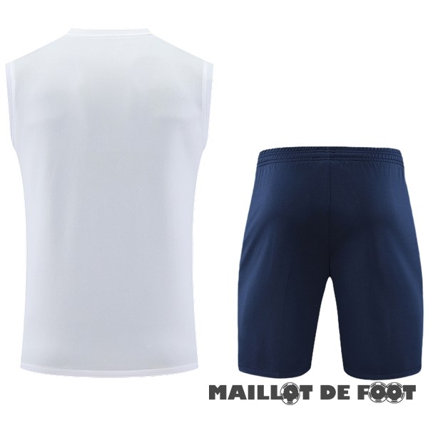 Foot Maillot Pas Cher Entrainement Sans Manches Ensemble Complet Leipzig 2023 2024 Blanc Bleu Marine