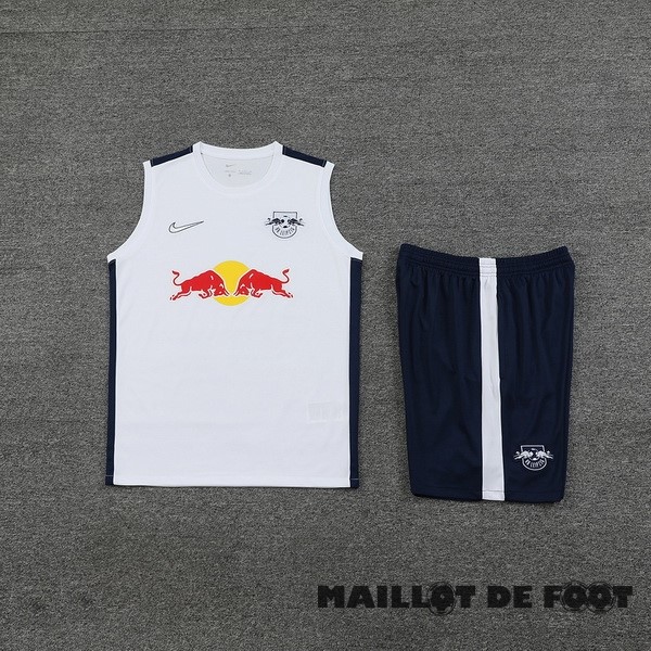 Foot Maillot Pas Cher Entrainement Sans Manches Ensemble Complet Leipzig 2023 2024 Blanc Bleu Marine
