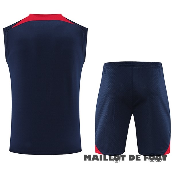 Foot Maillot Pas Cher Entrainement Sans Manches Ensemble Complet Leipzig 2023 2024 Bleu Marine