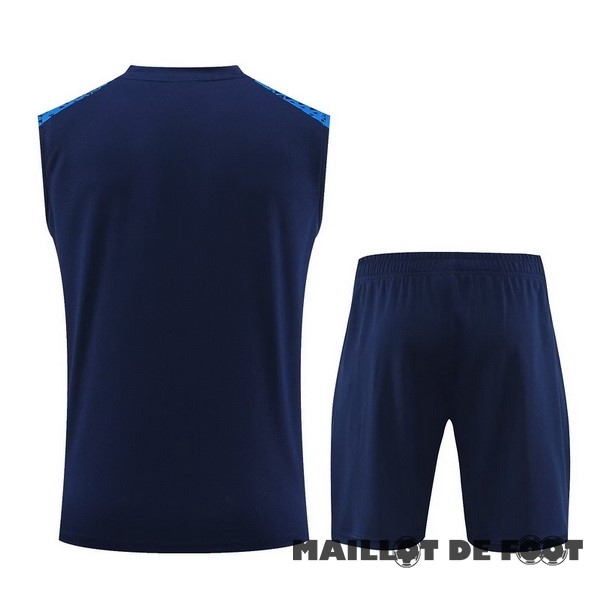 Foot Maillot Pas Cher Entrainement Sans Manches Ensemble Complet Marsella 2023 2024 Bleu