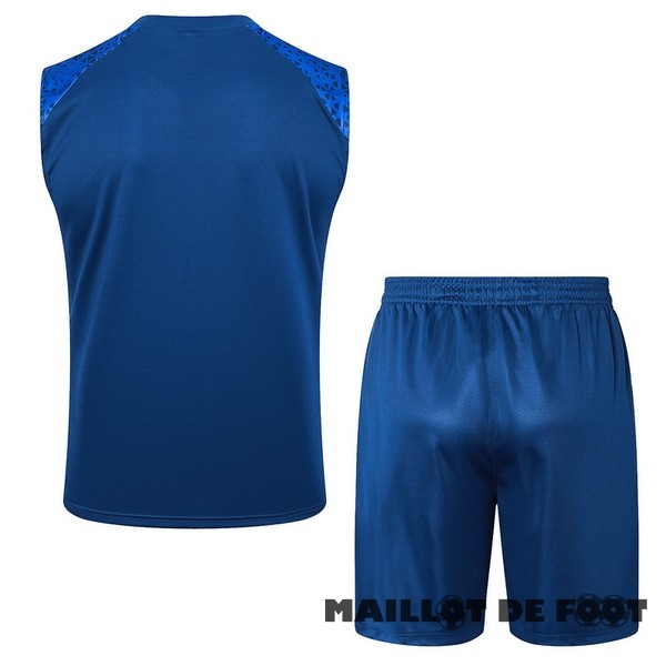 Foot Maillot Pas Cher Entrainement Sans Manches Ensemble Complet Marsella 2023 2024 Bleu