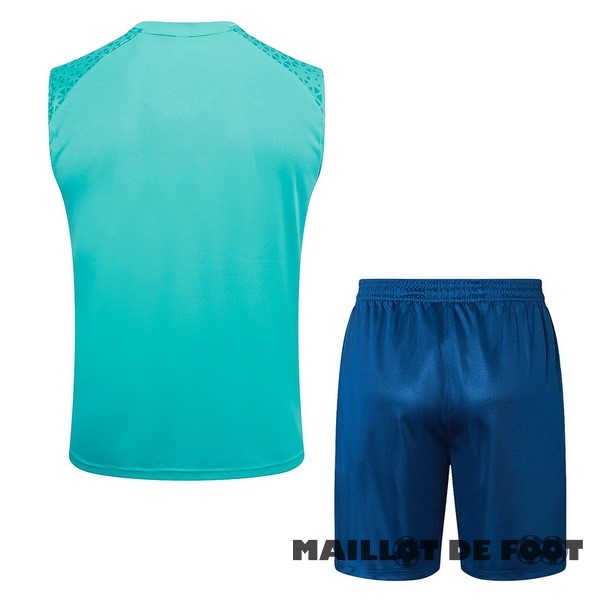 Foot Maillot Pas Cher Entrainement Sans Manches Ensemble Complet Marsella 2023 2024 Vert Bleu