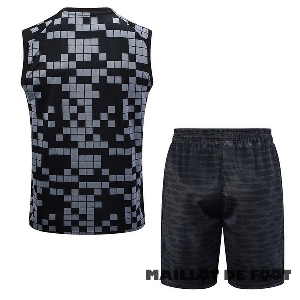 Foot Maillot Pas Cher Entrainement Sans Manches Ensemble Complet Paris Saint Germain 2023 2024 Gris Noir Rose