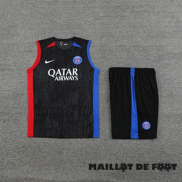 Foot Maillot Pas Cher Entrainement Sans Manches Ensemble Complet Paris Saint Germain 2023 2024 Gris Rouge Bleu