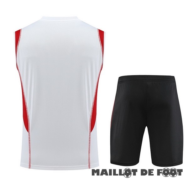 Foot Maillot Pas Cher Entrainement Sans Manches Ensemble Complet São Paulo 2023 2024 Blanc I Rouge Noir