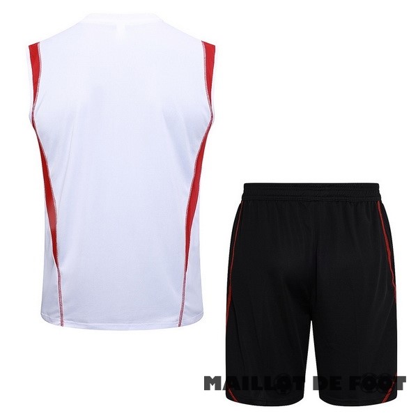 Foot Maillot Pas Cher Entrainement Sans Manches Ensemble Complet São Paulo 2023 2024 Blanc Rouge Noir