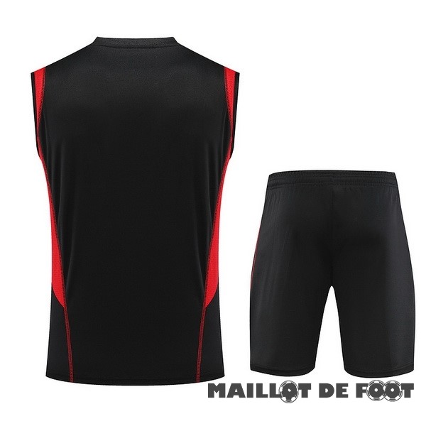 Foot Maillot Pas Cher Entrainement Sans Manches Ensemble Complet São Paulo 2023 2024 Noir Rouge