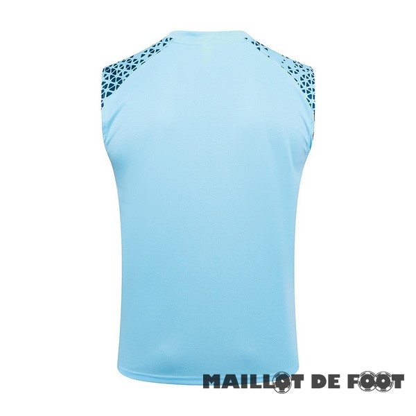 Foot Maillot Pas Cher Entrainement Sans Manches Manchester City 2023 2024 Bleu