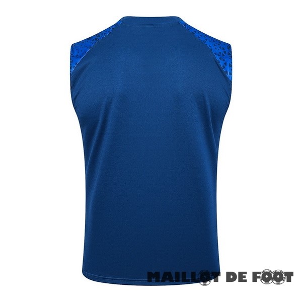 Foot Maillot Pas Cher Entrainement Sans Manches Marsella 2023 2024 Bleu Blanc
