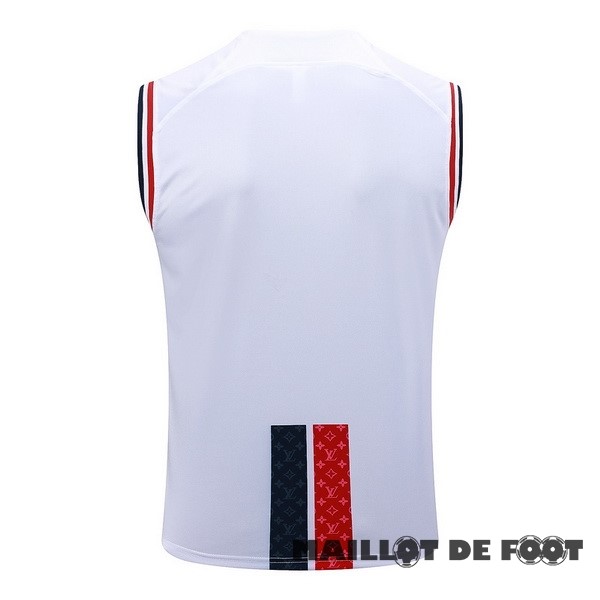 Foot Maillot Pas Cher Entrainement Sans Manches Paris Saint Germain 2023 2024 Blanc