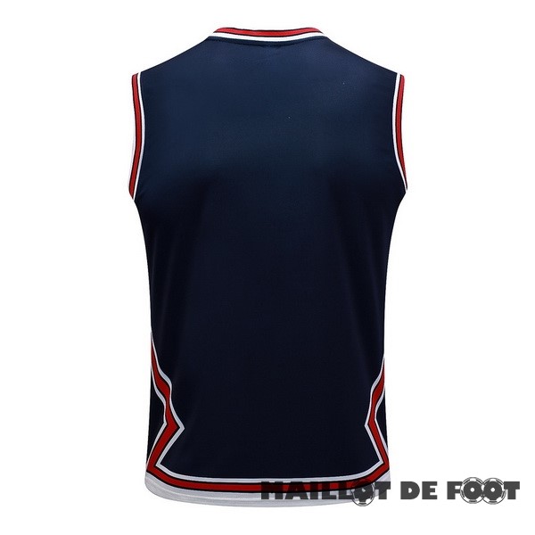 Foot Maillot Pas Cher Entrainement Sans Manches Paris Saint Germain 2023 2024 Bleu Marine Rouge