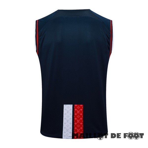 Foot Maillot Pas Cher Entrainement Sans Manches Paris Saint Germain 2023 2024 Bleu Marine Rouge Blanc
