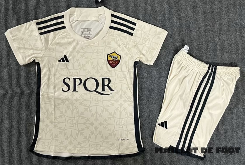 Foot Maillot Pas Cher Exterieur Conjunto De Enfant As Roma 2023 2024 Jaune