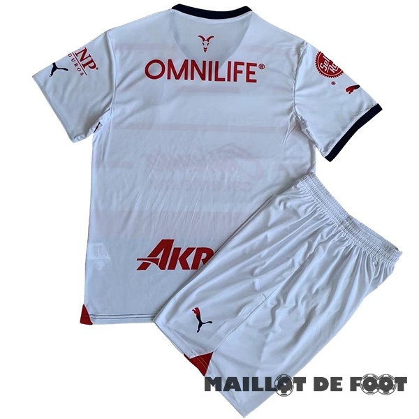 Foot Maillot Pas Cher Exterieur Conjunto De Enfant CD Guadalajara 2023 2024 Blanc