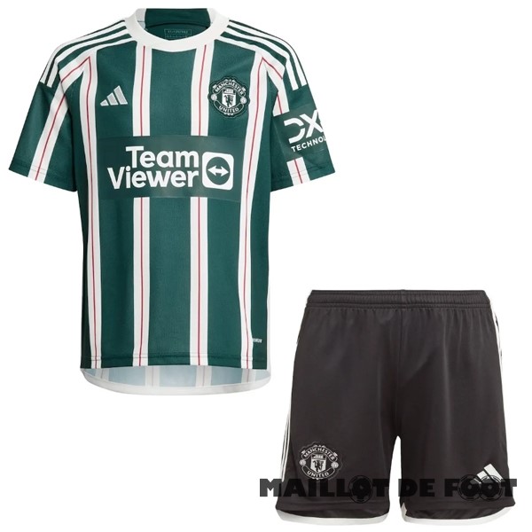 Foot Maillot Pas Cher Exterieur Conjunto De Enfant Manchester United 2023 2024 Vert