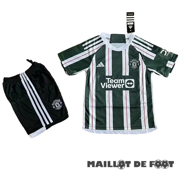 Foot Maillot Pas Cher Exterieur Conjunto De Enfant Manchester United 2023 2024 Vert