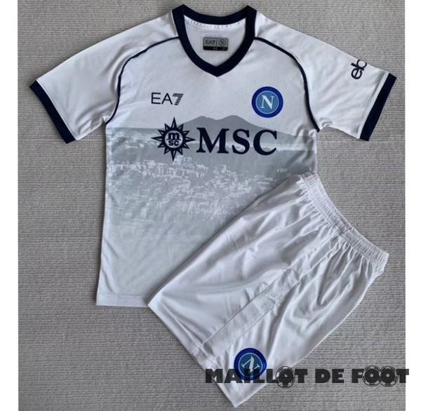 Foot Maillot Pas Cher Exterieur Conjunto De Enfant Napoli 2023 2024 Blanc