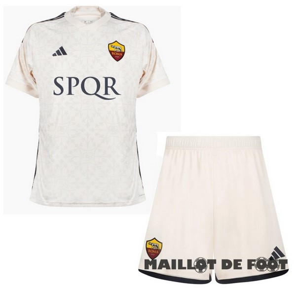 Foot Maillot Pas Cher Exterieur Conjunto De Homme As Roma 2023 2024 Jaune