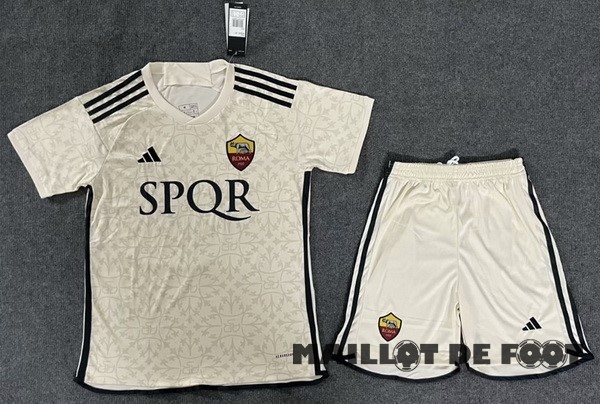Foot Maillot Pas Cher Exterieur Conjunto De Homme As Roma 2023 2024 Jaune