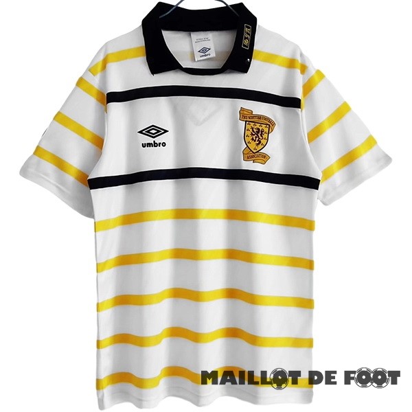 Foot Maillot Pas Cher Exterieur Maillot Écosse Retro 1988 1991 Jaune Blanc