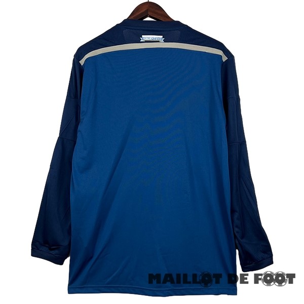 Foot Maillot Pas Cher Exterieur Manches Longues Argentine Retro 2014 Bleu