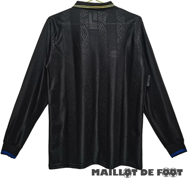 Foot Maillot Pas Cher Exterieur Manches Longues Manchester United Retro 1993 1994 Noir