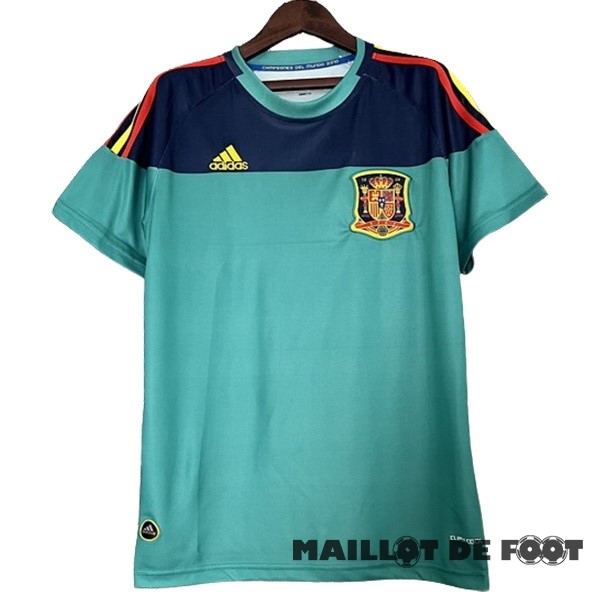 Foot Maillot Pas Cher Gardien Maillot Espagne Retro 2010 Vert