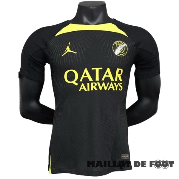 Foot Maillot Pas Cher Joueurs Entrainement Paris Saint Germain 2023 2024 Noir Jaune