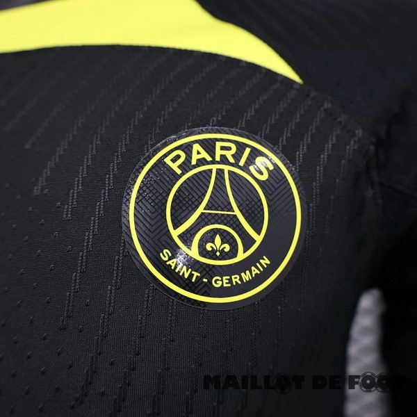 Foot Maillot Pas Cher Joueurs Entrainement Paris Saint Germain 2023 2024 Noir Jaune