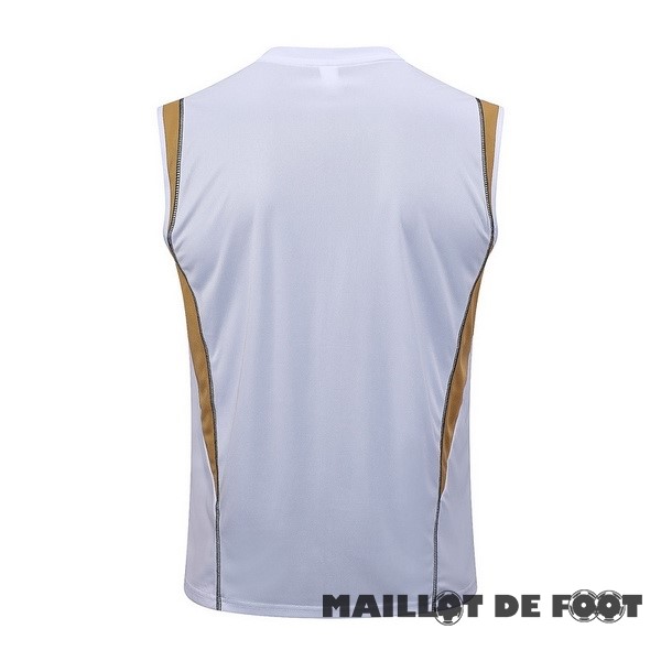 Foot Maillot Pas Cher Maillot Sans Manches Real Madrid 2023 2024 Blanc I Jaune