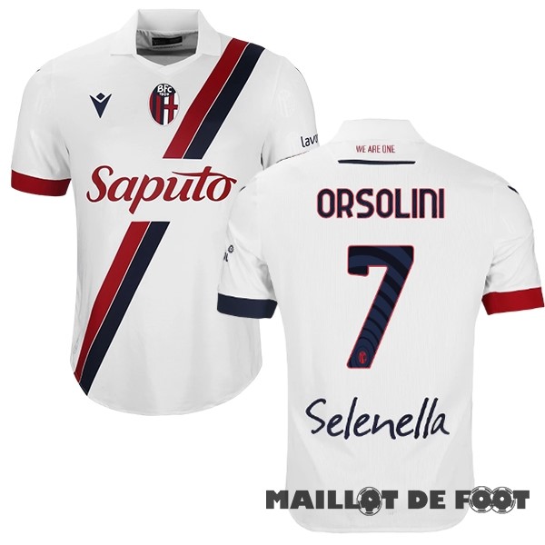 Foot Maillot Pas Cher NO.7 ORSOLINI Thailande Exterieur Maillot Bologna 2023 2024 Blanc