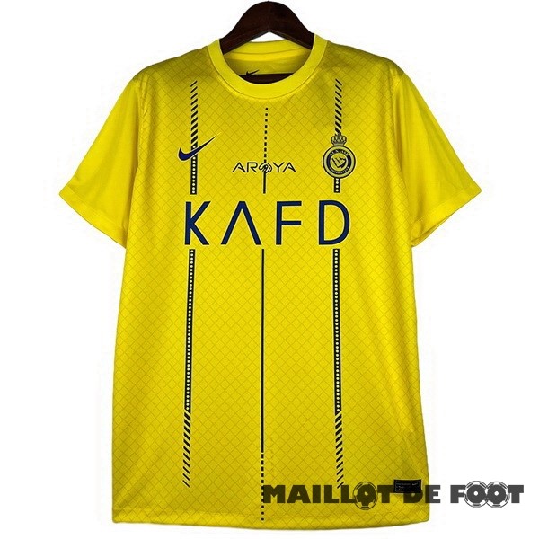 Foot Maillot Pas Cher NO.7 Ronaldo Thailande Domicile Maillot Al Nassr 2023 2024 Jaune