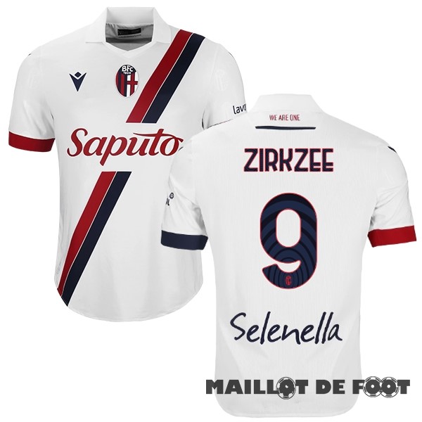 Foot Maillot Pas Cher NO.9 ZIRKZEE Thailande Exterieur Maillot Bologna 2023 2024 Blanc