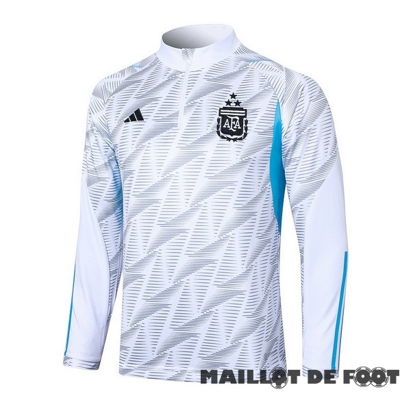 Foot Maillot Pas Cher Sudadera Entrainement Argentine 2023 Blanc Bleu