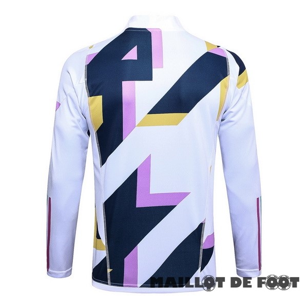 Foot Maillot Pas Cher Sudadera Entrainement Real Madrid 2023 2024 Blanc Bleu