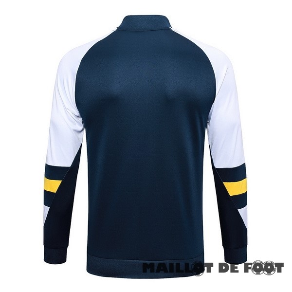 Foot Maillot Pas Cher Sudadera Entrainement Real Madrid 2023 2024 Bleu Blanc Jaune