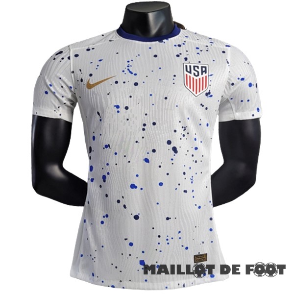 Foot Maillot Pas Cher Thailande Domicile Joueurs Maillot États-Unis 2023 Blanc