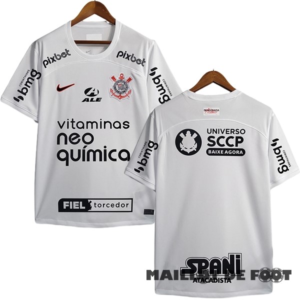 Foot Maillot Pas Cher Thailande Domicile Maillot Corinthians Paulista 2023 2024 Blanc Noir