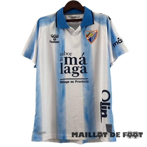 Foot Maillot Pas Cher Thailande Domicile Maillot Málaga CF 2023 2024 Bleu Blanc