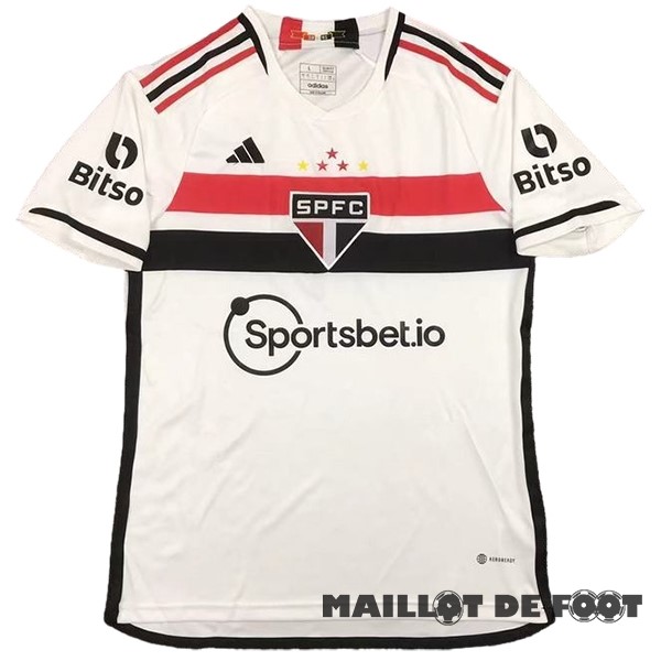 Foot Maillot Pas Cher Thailande Domicile Maillot São Paulo 2023 2024 Blanc Rouge