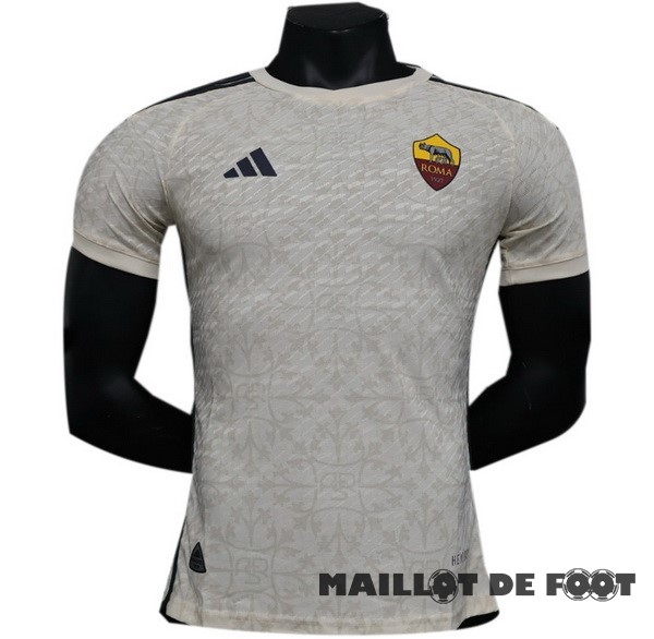 Foot Maillot Pas Cher Thailande Exterieur Joueurs Maillot As Roma 2023 2024 Blanc