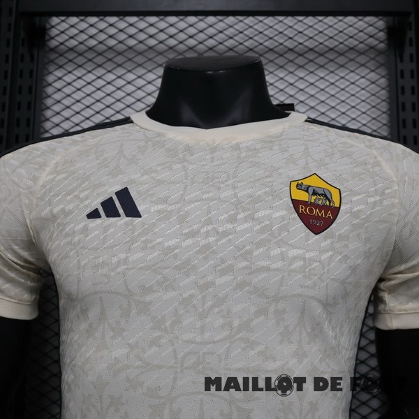 Foot Maillot Pas Cher Thailande Exterieur Joueurs Maillot As Roma 2023 2024 Blanc