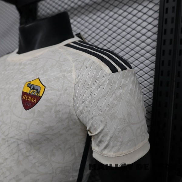 Foot Maillot Pas Cher Thailande Exterieur Joueurs Maillot As Roma 2023 2024 Blanc