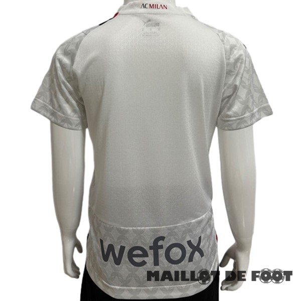Foot Maillot Pas Cher Thailande Exterieur Joueurs Maillot Enfant AC Milan 2023 2024 Blanc